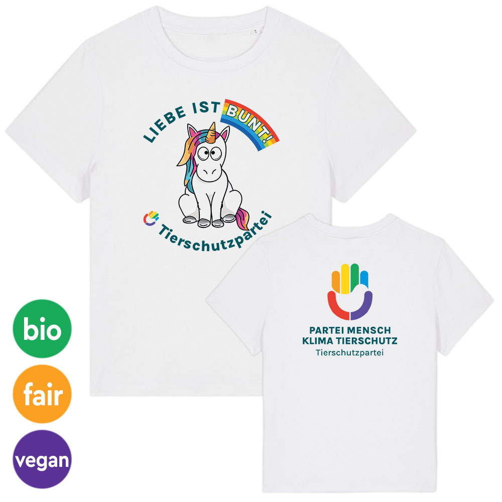 T-Shirt »Einhorn Liebe« femininer Schnitt XS white
