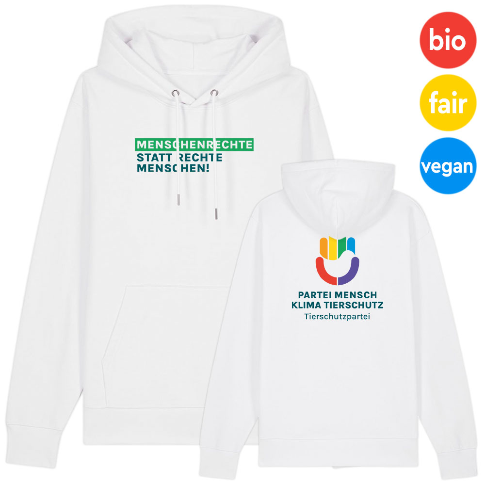 Hoodie »Menschenrechte« XS white grün