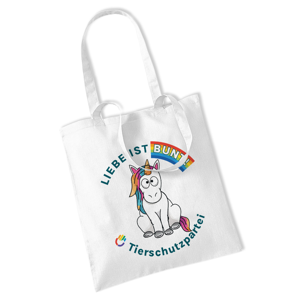 Einkaufstasche / "Jute"-Beutel »Einhorn Liebe«