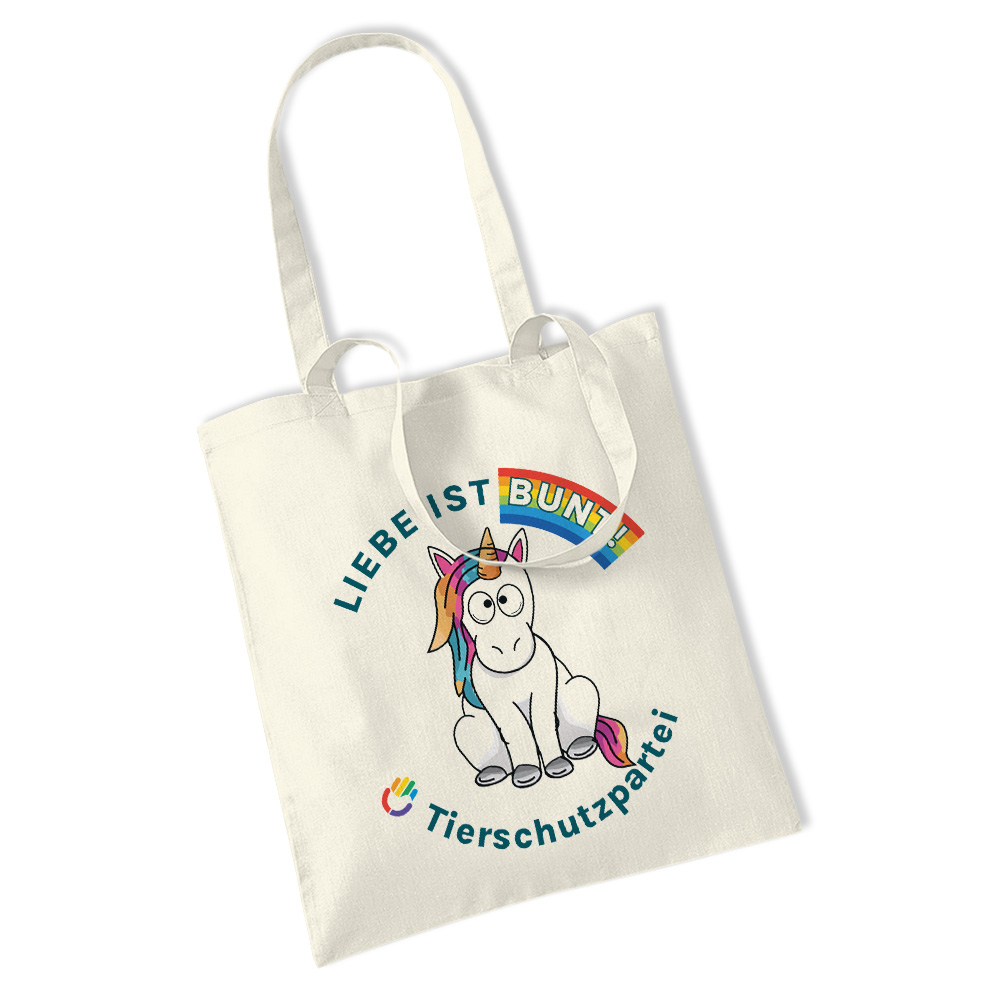 Einkaufstasche / "Jute"-Beutel »Einhorn Liebe«