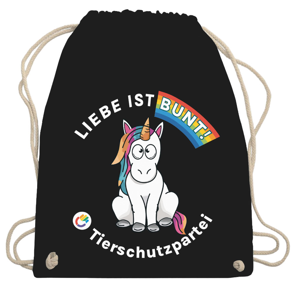 Turnbeutel / Stoff-Rucksack »Einhorn Liebe«