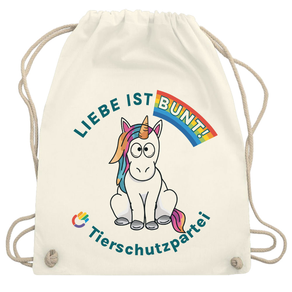 Turnbeutel / Stoff-Rucksack »Einhorn Liebe«