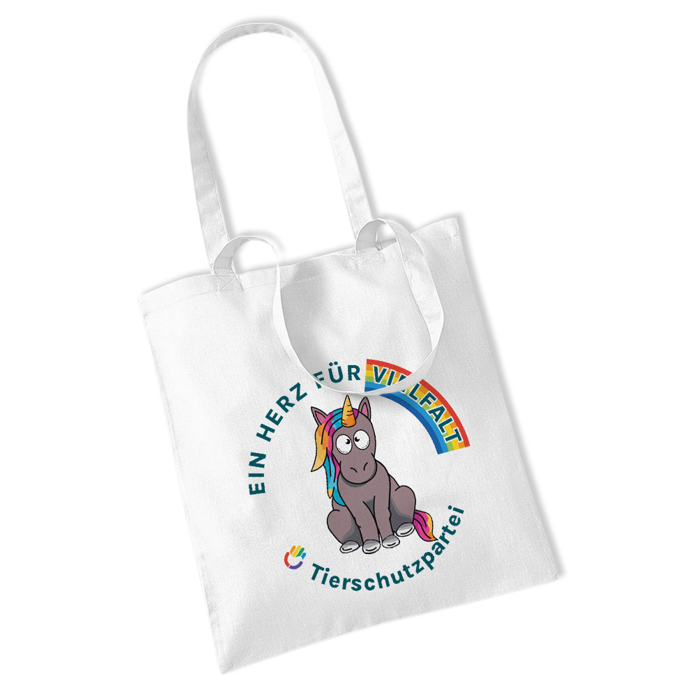 Einkaufstasche / "Jute"-Beutel »Einhorn Vielfalt«