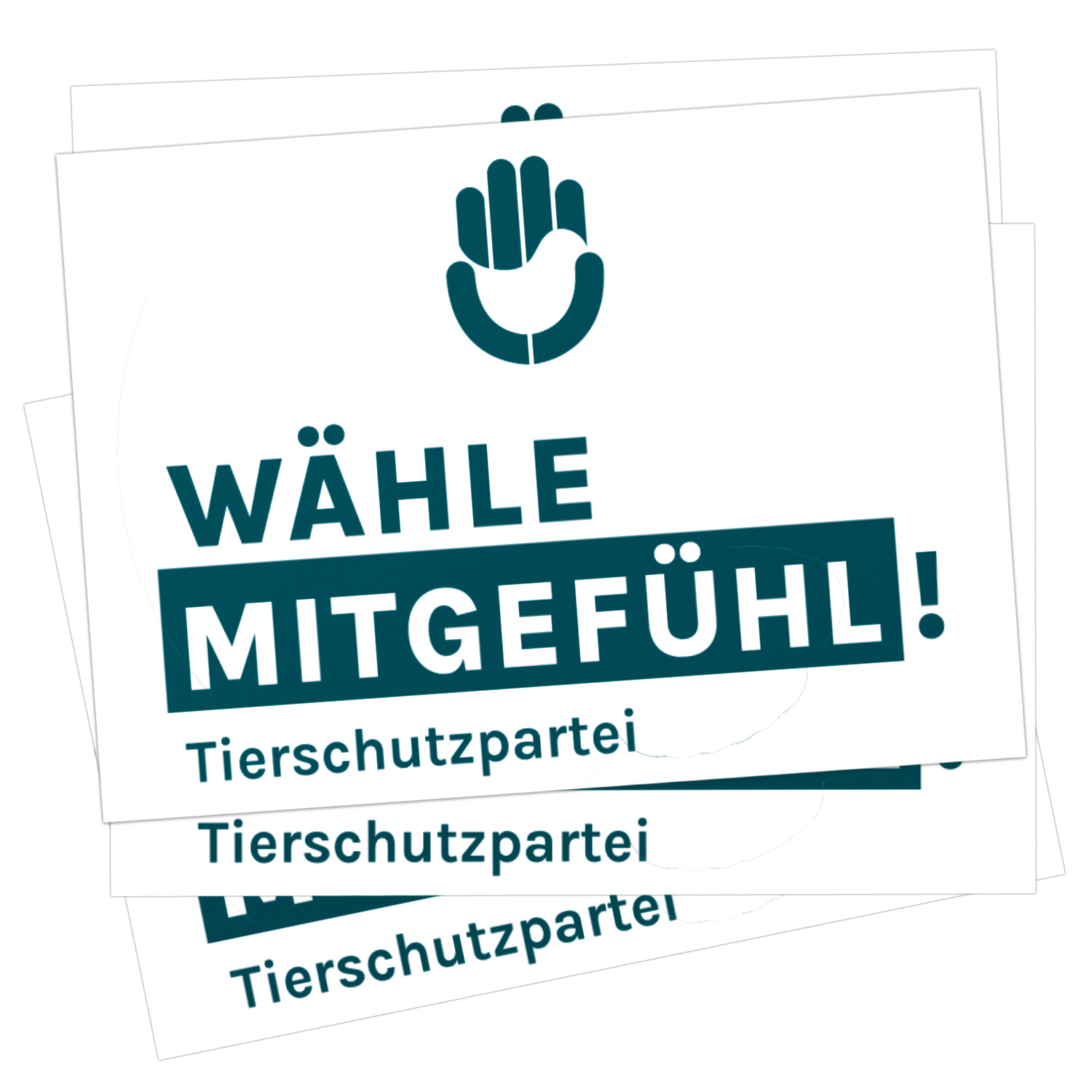 Aufkleber »Wähle Mitgefühl« (DIN A7) petrol