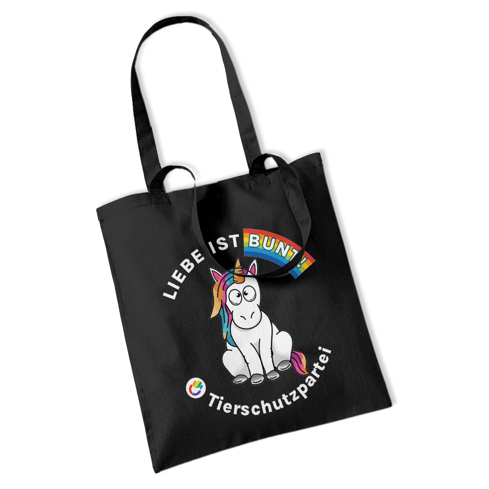 Einkaufstasche / "Jute"-Beutel »Einhorn Liebe«
