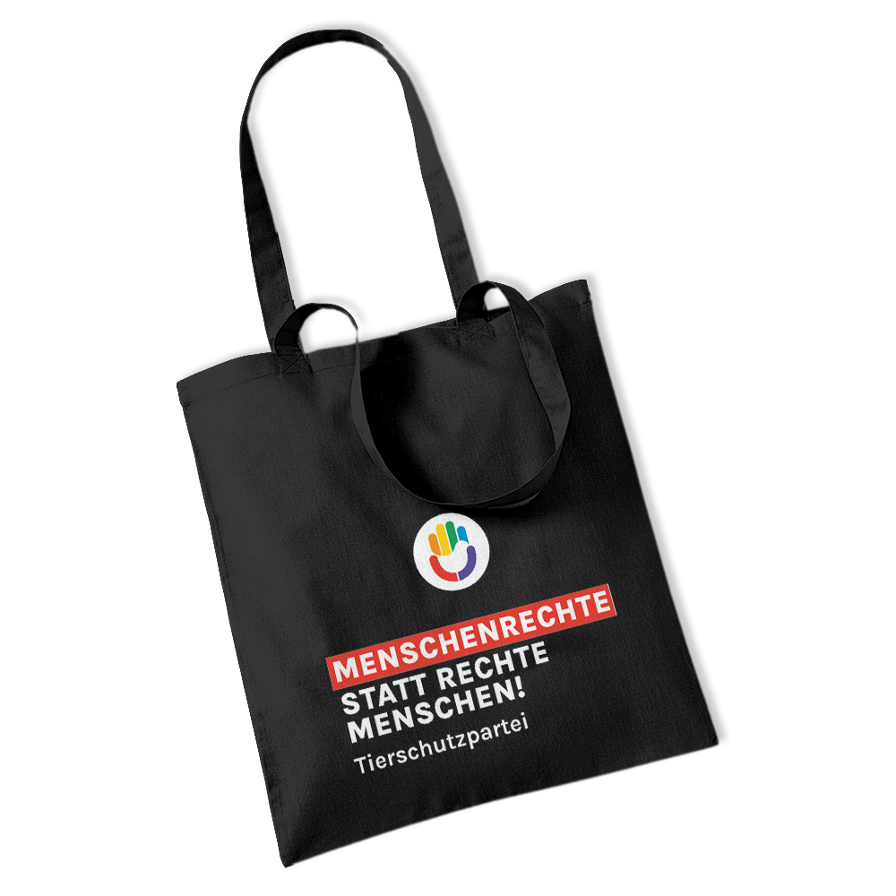 Einkaufstasche / "Jute"-Beutel »Menschenrechte« black